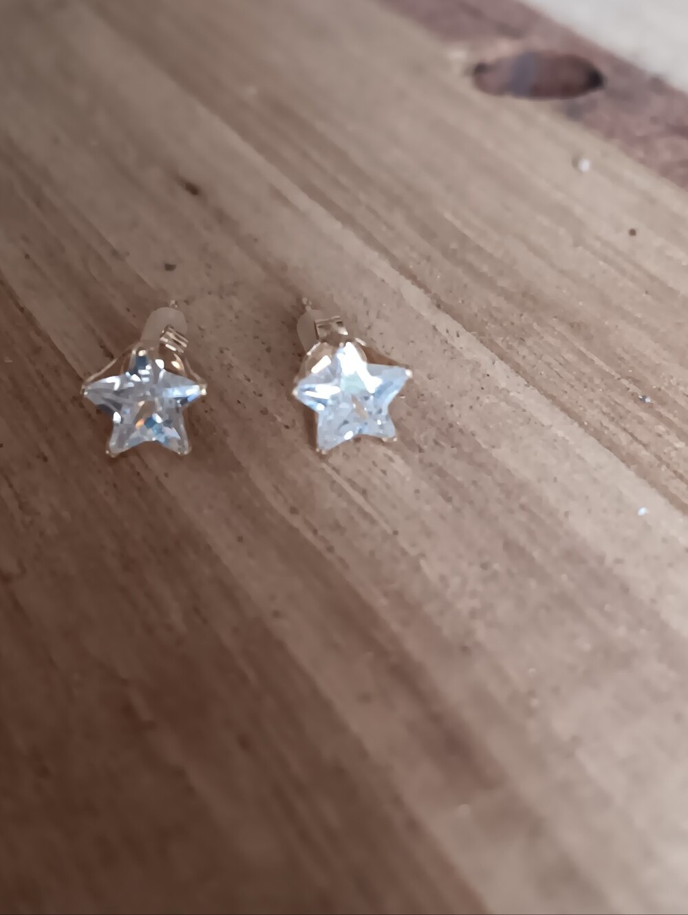 14K Yellow Gold Star Shape CZ Butterfly Back Stud Earrings 4mm